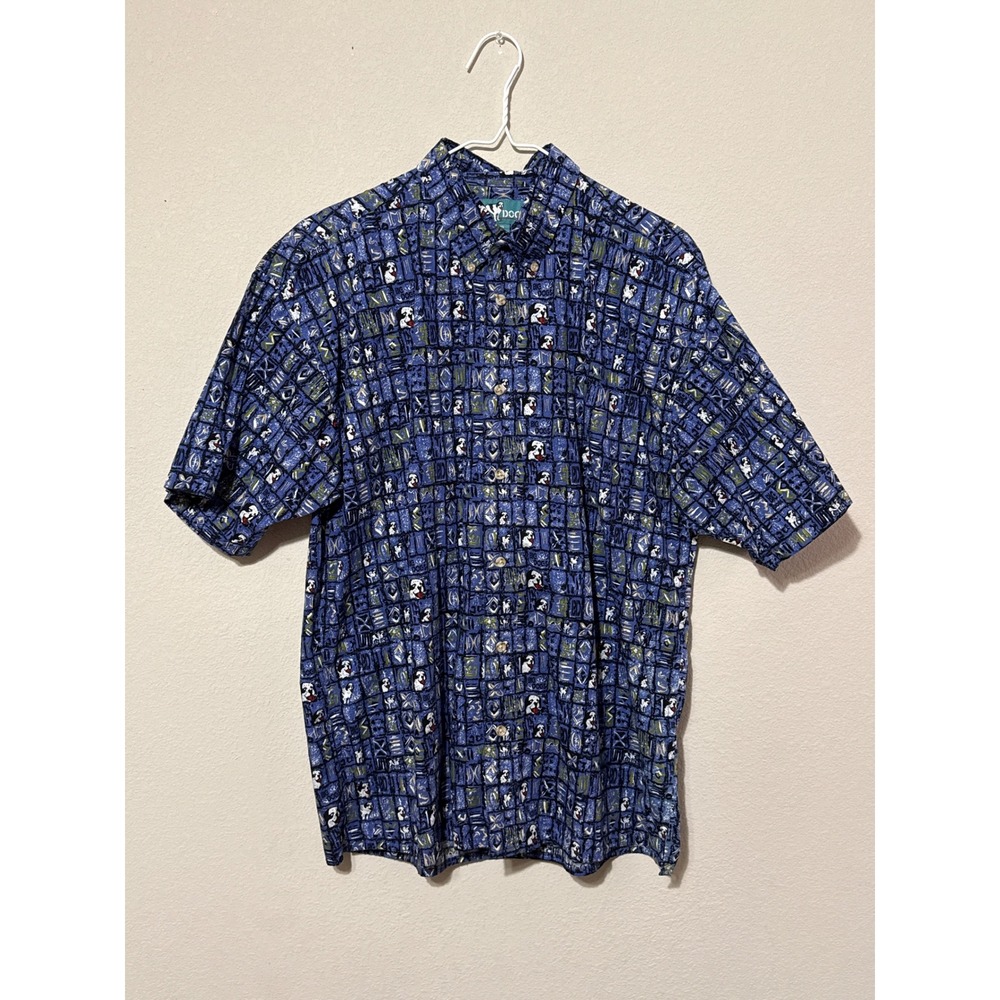 VTG Y2K Men's Big Dogs AOP Hawaiian Short Sleeve‎ Button Down Size Small/Medium